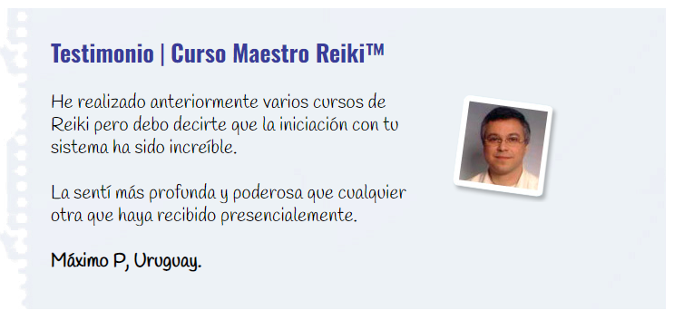 Curso Maestro Reiki testimonio 1