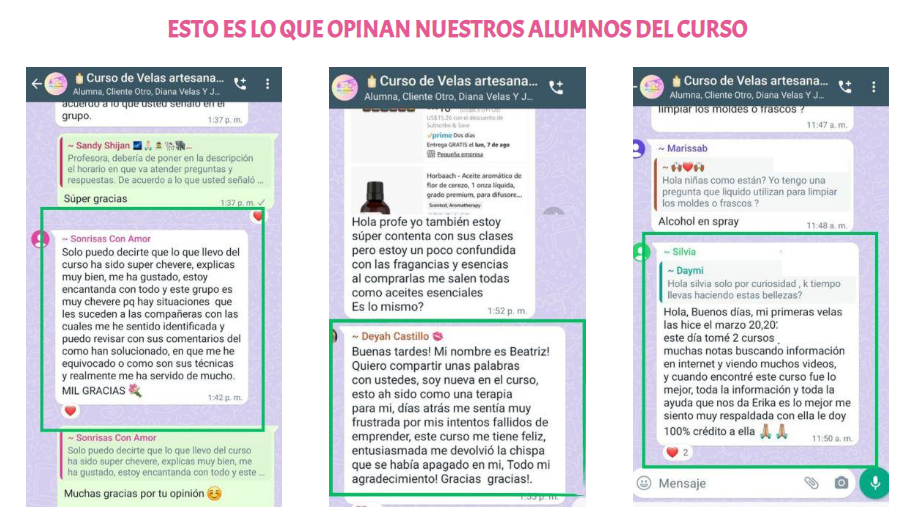 nofollow Velas Artesanales para Emprender testimonios